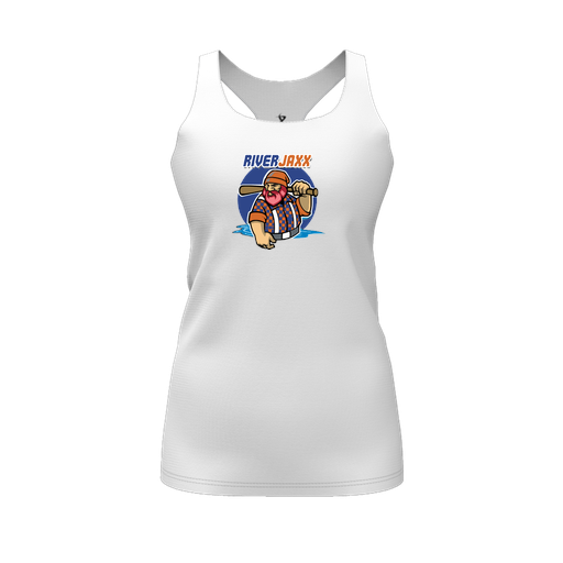 [FT0TRBWH-FYS-LOGO1] Decker Racerback Tank Top (Female Youth S, White, Logo 1)