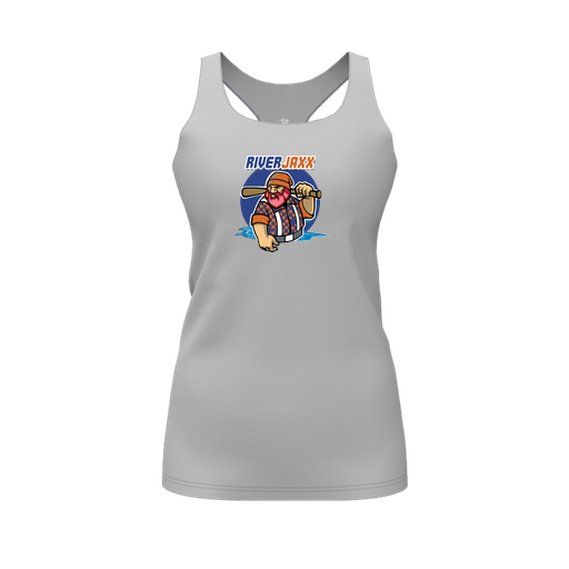 [CUS-DFW-RCBK-PER-GRY-FYS-LOGO1] Racerback Tank Top (Female Youth S, Gray, Logo 1)