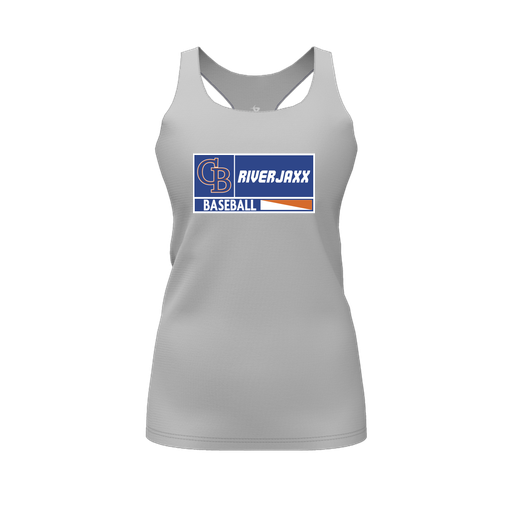 [CUS-DFW-RCBK-PER-GRY-FYS-LOGO2] Racerback Tank Top (Female Youth S, Gray, Logo 2)
