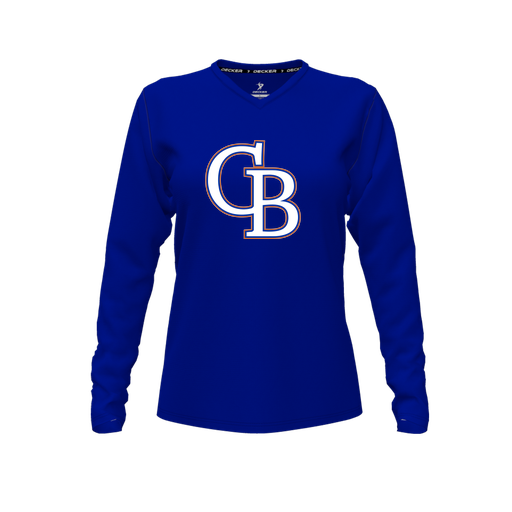[CUS-DFW-TEES-CMF-VNK-LSL-RYL-FYXS-LOGO3] Comfort T-Shirt (Female Youth XS, Royal, V Neck, Logo 3, Long Sleeve)