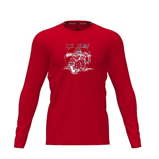 [CUS-DRIF-TEES-PER-CNK-LSL-RED-YXS-LOGO1] Dri Fit Performance T-Shirt (Youth XS, Red, Logo 1, Long Sleeve)