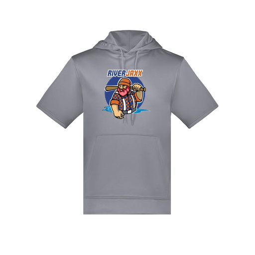 [6871.059.S-LOGO1] Men's Dri Fit Short Sleeve Hoodie (Adult S, Gray, Logo 1)
