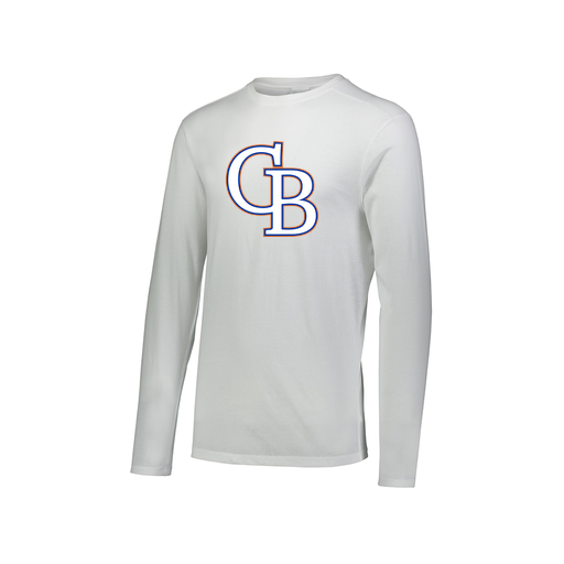 [FTLCUBWH-AXS-LOGO3] Decker Men's Tri-Blend T-Shirt - Long Sleeve (Adult XS, White, Logo 3)