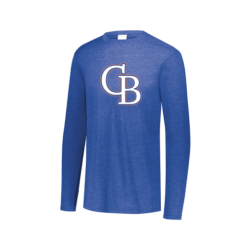 [FTLCUBRY-AXS-LOGO3] Decker Men's Tri-Blend T-Shirt - Long Sleeve (Adult XS, Royal, Logo 3)