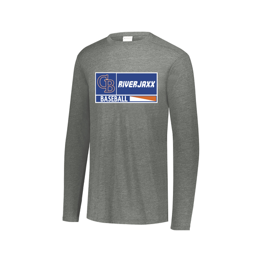 [FTLCUBGY-AXS-LOGO2] Decker Men's Tri-Blend T-Shirt - Long Sleeve (Adult XS, Gray, Logo 2)