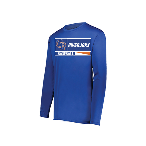[222823.060.S-LOGO2] Youth LS Smooth Sport Shirt (Youth S, Royal, Logo 2)