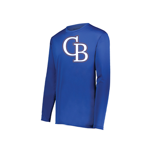 [222823.060.S-LOGO3] Youth LS Smooth Sport Shirt (Youth S, Royal, Logo 3)