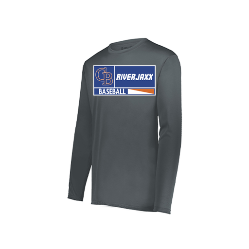 [222823.059.S-LOGO2] Youth LS Smooth Sport Shirt (Youth S, Gray, Logo 2)
