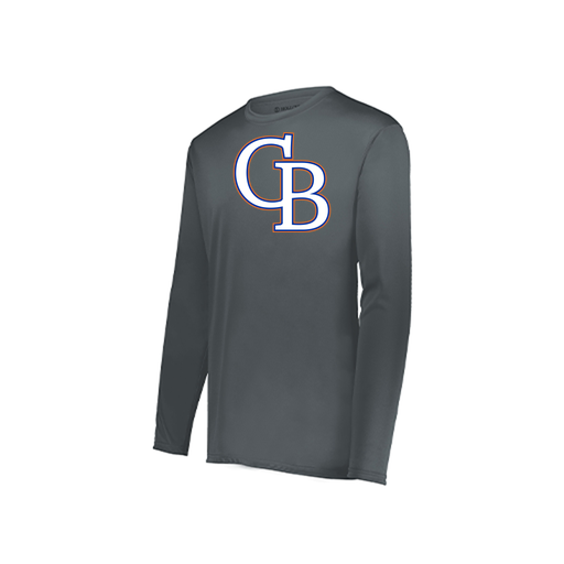 [222823.059.S-LOGO3] Youth LS Smooth Sport Shirt (Youth S, Gray, Logo 3)