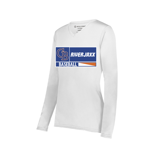 [222824.005.S-LOGO2] Ladies LS Smooth Sport Shirt (Female Adult S, White, Logo 2)