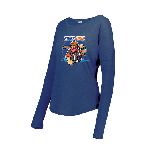 [3077.U55.S-LOGO1] Ladies LS Ultra-blend T-Shirt (Female Adult S, Royal, Logo 1)