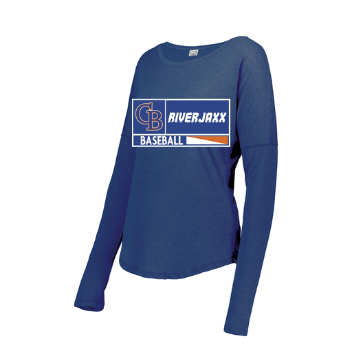 [FTLCUBRY-FAS-LOGO2] Decker Women's Tri-Blend T-Shirt - Long Sleeve (Female Adult S, Royal, Logo 2)