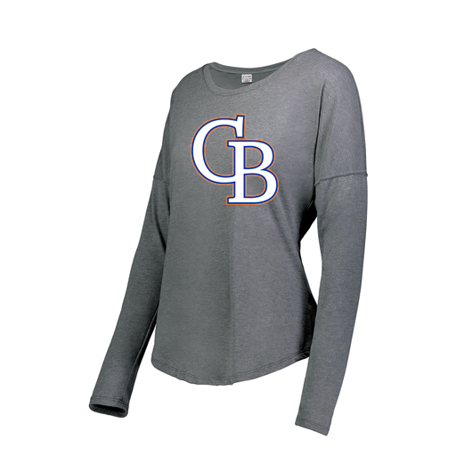 [FTLCUBGY-FAS-LOGO3] Decker Women's Tri-Blend T-Shirt - Long Sleeve (Female Adult S, Gray, Logo 3)