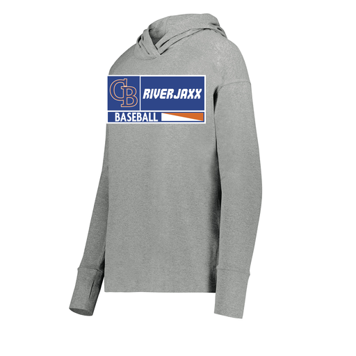 [222798-SIL-FAXS-LOGO2] Ladies Ventura Thin Knit Hoodie (Female Adult XS, Silver, Logo 2)